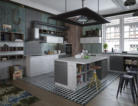 Стиль Лофт в кухонном пространстве