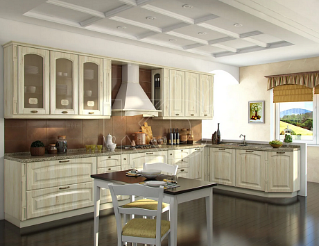 Фасады кухни классика с патиной