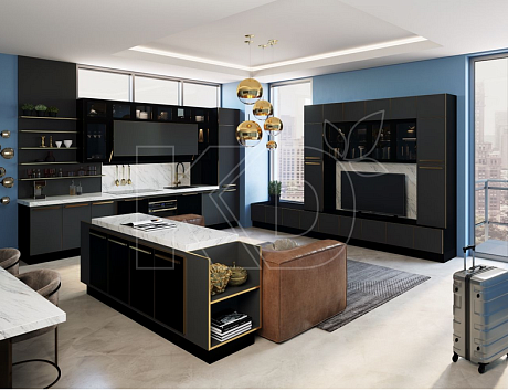 Черная кухня в стиле модерн