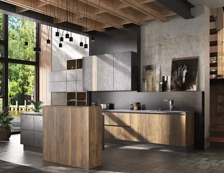 Серая кухня в Клину