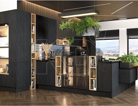 Черная кухня в стиле модерн