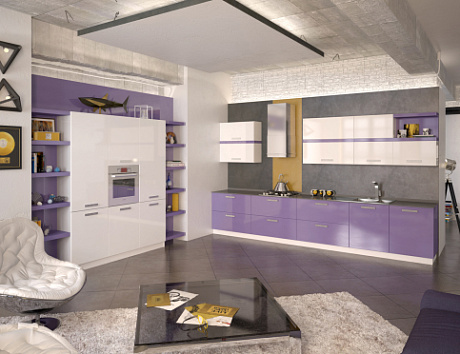 Фиолетовая кухня в Твери