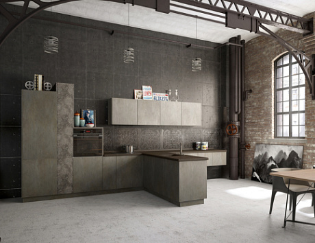 Серая кухня в Клину