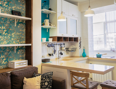 Бежевая кухня в Санкт-Петербурге