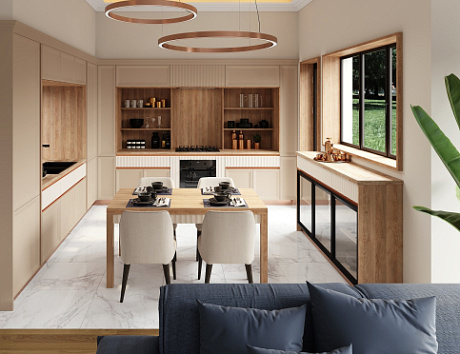 Светлая кухня в Мурманске