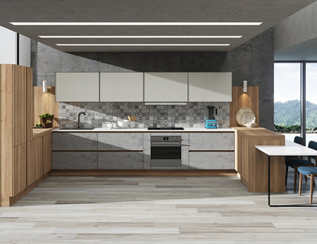 Бежевая кухня в Клину